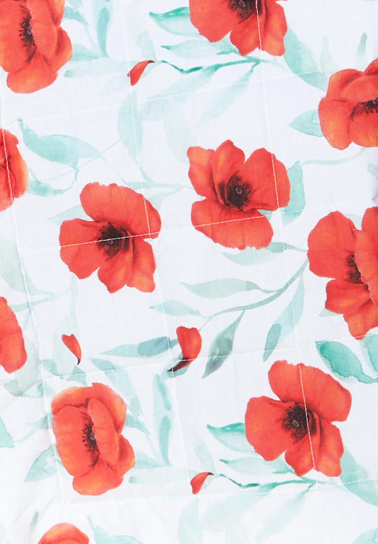 Poppy Pattern Sheet Set In Cotton Percale With Plain Finish